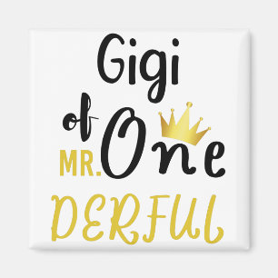 Imán Camiseta divertida de cumpleaños número 1 de Gigi 