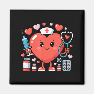 Imán Camiseta divertida de enfermera corazón día de San