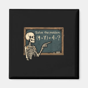 Imán Camiseta divertida de esqueleto de Halloween con b