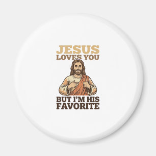 Imán Camiseta divertida de fe vintage Jesús te ama Dise
