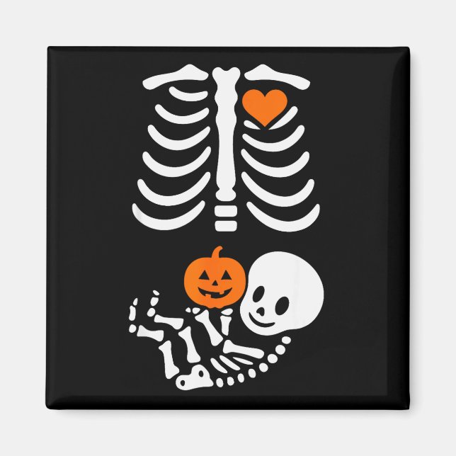 Imán Camiseta Divertida de Halloween de Embarazo de Esq (Frente)