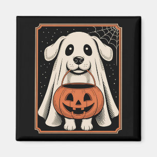 Imán Camiseta divertida de Halloween de perro fantasma