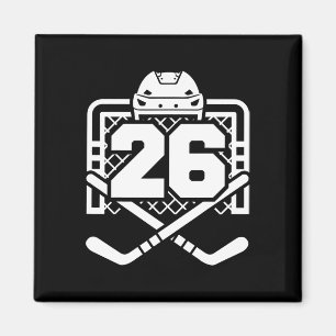 Imán Camiseta divertida de hockey número 26 para jugado