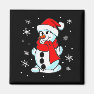 Imán Camiseta divertida de hombre de nieve de Navidad H
