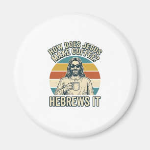 Imán Camiseta divertida de Jesús café grabado vintage d