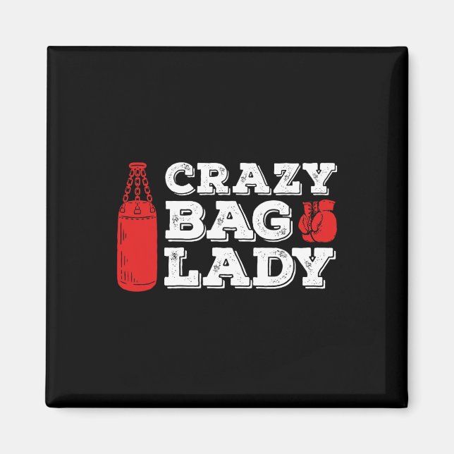 Imán Camiseta divertida de kickboxing para mujer Crazy  (Frente)