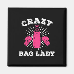 Imán Camiseta divertida de kickboxing para mujer Crazy