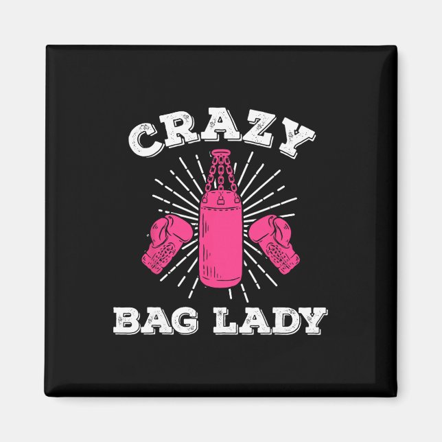 Imán Camiseta divertida de kickboxing para mujer Crazy  (Frente)