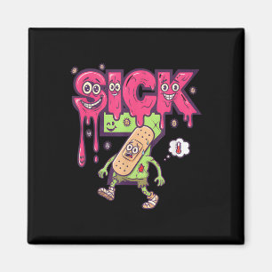 Imán Camiseta divertida de meme enfermo siete seis siet