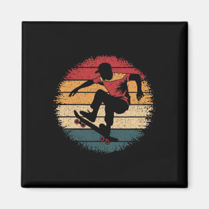 Imán Camiseta Divertida de Monopatín Vintage Retro Skat