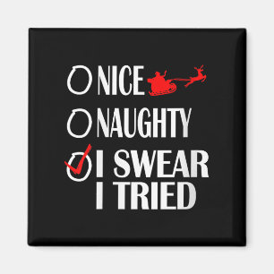 Imán Camiseta Divertida De Navidad Bonita Y Traviesa Te