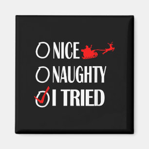 Imán Camiseta Divertida De Navidad Bonito Travieso Inte