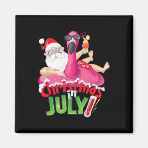 Imán Camiseta Divertida De Navidad En Julio Flamingo De