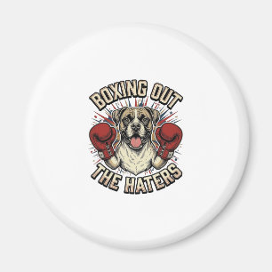 Imán Camiseta divertida de perro boxeador boxeando a lo