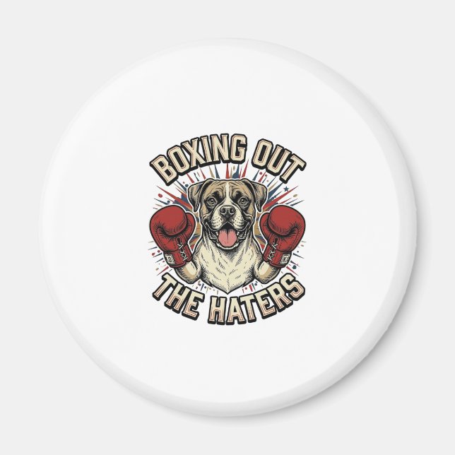 Imán Camiseta divertida de perro boxeador boxeando a lo (Frente)