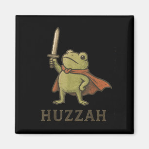 Imán Camiseta Divertida de Rana Huzzah, Tee Antiguo del
