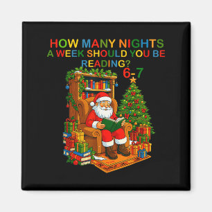 Imán Camiseta divertida de Santa leyendo 67 Meme Navida