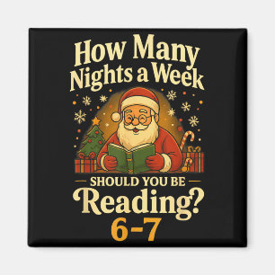 Imán Camiseta divertida de Santa leyendo 67 Meme Navida