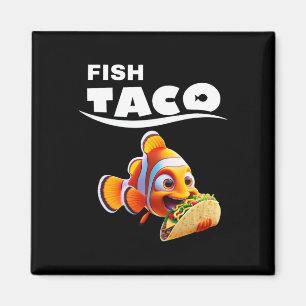 Imán Camiseta Divertida de Taco de Pescado ¡Amante de T