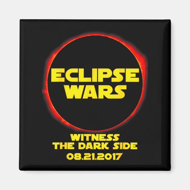 Imán Camiseta Divertida Eclipse Solar Guerras Sci (Frente)