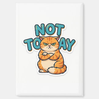 Imán Camiseta Divertida Gato Gruñón No Hoy