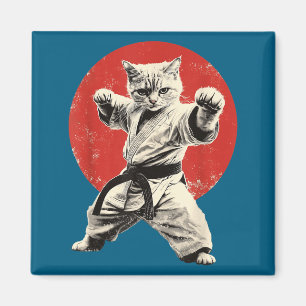 Imán Camiseta Divertida Gato Karate Judo Japón Japonés