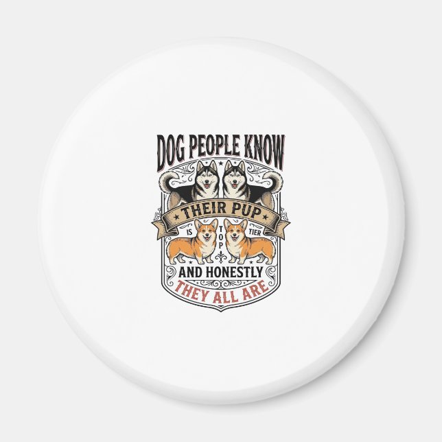 Imán Camiseta divertida para amantes de perros con deba (Frente)