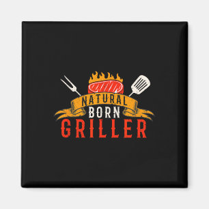 Imán Camiseta Divertida Para Hombres Bbq Natural Born G
