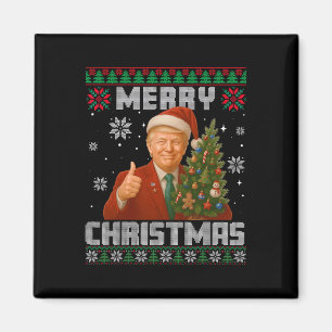 Imán Camiseta divertida Trump 2025 Feliz Navidad árbol