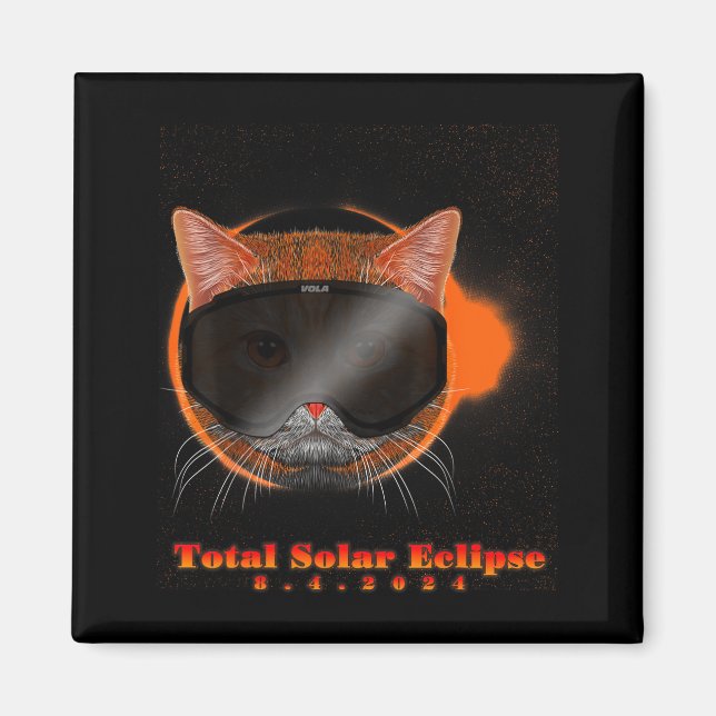 Imán Camiseta Eclipse Solar 8 4 Gato (Frente)