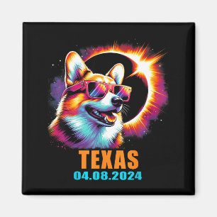 Imán Camiseta Eclipse Solar Total Texas Corgi