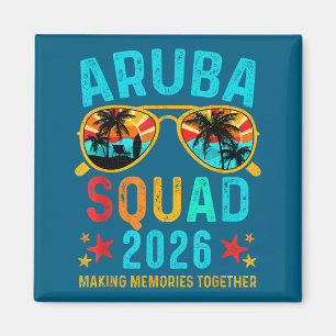Imán Camiseta Equipo de Vacaciones en Aruba Familia a J
