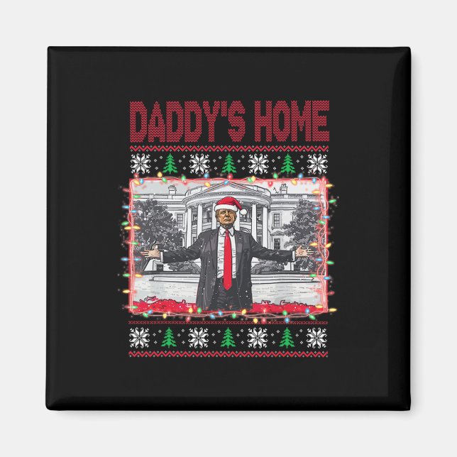 Imán Camiseta fea de Navidad divertida Daddy's Home Tru (Frente)