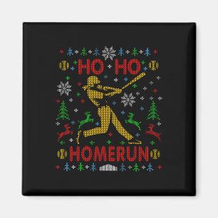 Imán Camiseta Fea De Navidad Ho Ho Homerun Softll De La