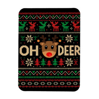 Imán Camiseta Fea de Navidad Oh Deer Rompecabezas