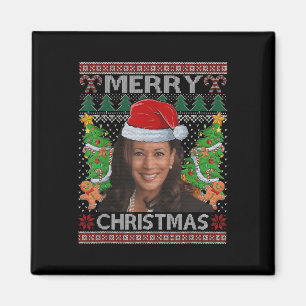 Imán Camiseta fea de Navidad para mujer Kamala Harris F