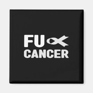 Imán Camiseta Fu Cancer T - Cinta blanca, Cáncer de pul