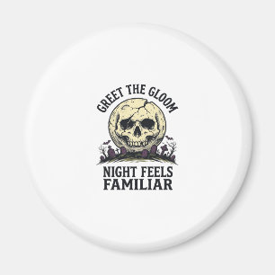 Imán Camiseta gráfica de cráneo de luna espeluznante de