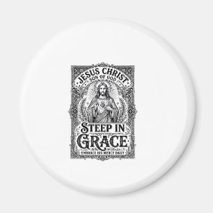 Imán Camiseta gráfica de Jesús amante del té cristiano