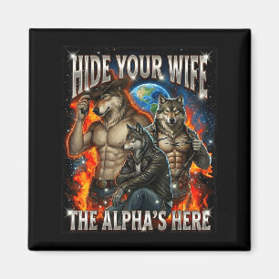 Imán Camiseta Gráfica Divertida Esconde a Tu Esposa El