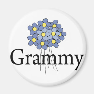 Imán Camiseta Grammy Flor Azul Bonita