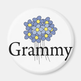 Imán Camiseta Grammy Flor Azul Bonita