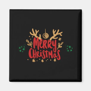 Imán Camiseta infantil de Navidad alegre con cuernos de