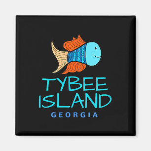 Imán Camiseta Isla Tybee, Vacaciones de Pesca Tybee Geo