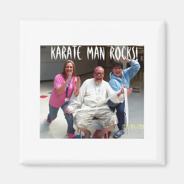 Imán Camiseta Karate Man Rocks  (Frente)
