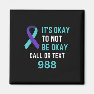 Imán Camiseta Línea de Ayuda 988 Prevención del Suicidi
