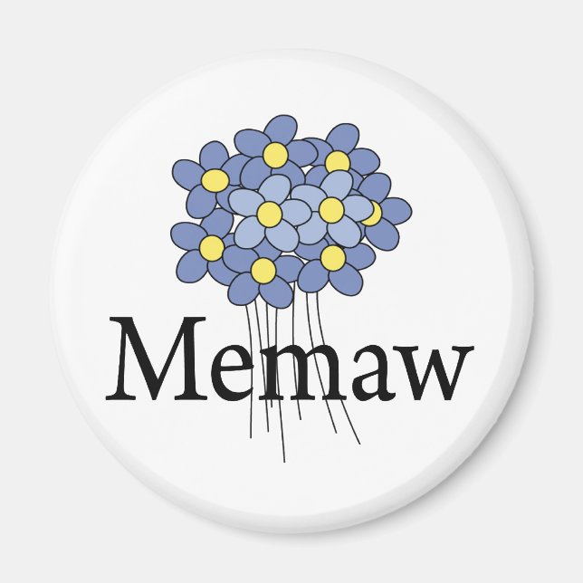 Imán Camiseta Memaw Blue Flower Memaw (Frente)