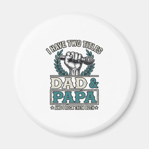 Imán Camiseta Micrófono Vintage Títulos Papá y Papá Roc
