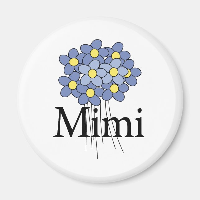 Imán Camiseta Mimi de la flor azul de bonito (Frente)