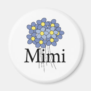 Imán Camiseta Mimi Flor Azul Bonita